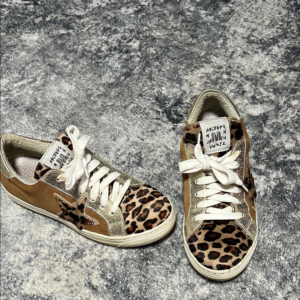 Golden Goose Look Alike Leopard Print Sneakers